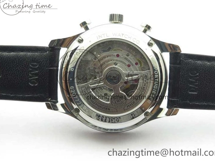 MIROTIME 0410 Elegant Portuguese IW371615 ZF 1:1 Best Edition SS Green Dial on Black Leather Strap A96355 V 7081